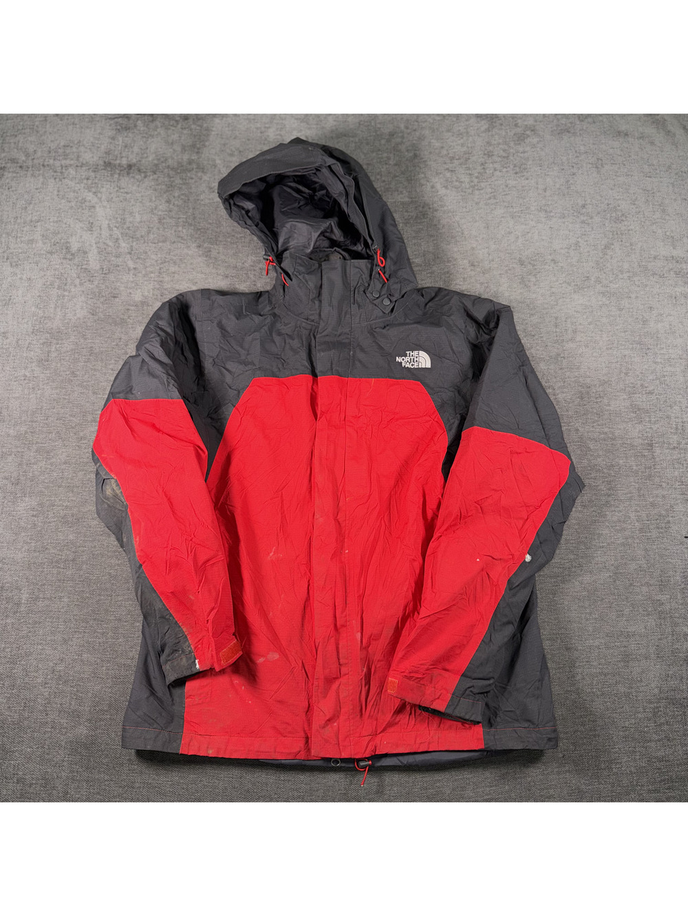 The North Face Red and Black Hooded Outdoor Jacket, Medium